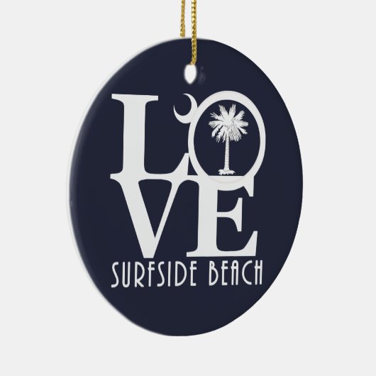 LOVE Surfside Beach Keramisch Ornament (Rechts)