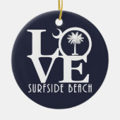 LOVE Surfside Beach Keramisch Ornament (Voorkant)