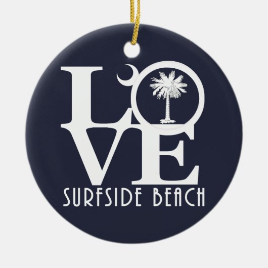 LOVE Surfside Beach Keramisch Ornament (Voorkant)