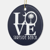 LOVE Surfside Beach Keramisch Ornament (Links)