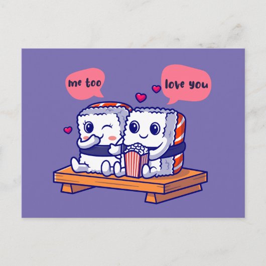 Love Sushi Couple Briefkaart (Voorkant)