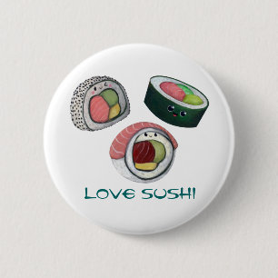 Love Sushi Ronde Button 5,7 Cm