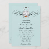 Love Swans Faire-part de mariage (Devant / Derrière)