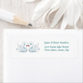 Love swans Monogram Return address Label (Insitu)