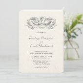 Love Swans Wedding Invitation (Debout devant)