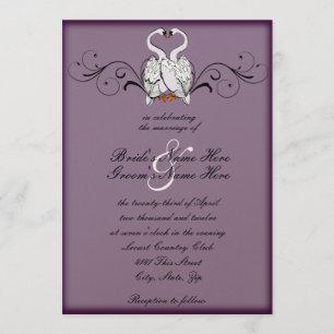 Love Swans Wedding Invitation Kaart