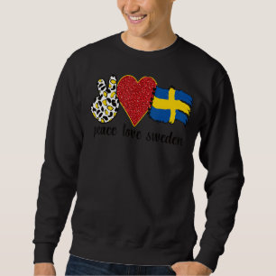 Love Sweden Prouted Swedish Flag Swedish Roots Trui