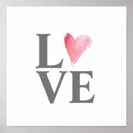 LOVE Sweet Heart Roze Tijdloze Art Valentijn Poster