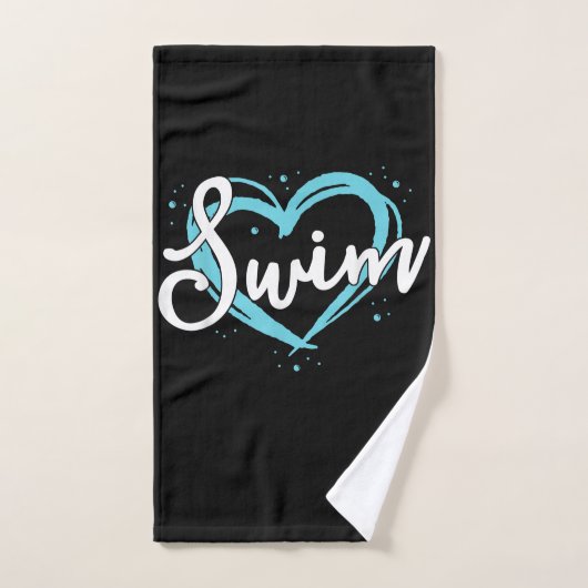 Love Swim Team Heart Lover Blue Swimmer (Serviette à main)