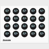 Love Swimming Swim Team Heart Lover Blue Swimmer Ronde Sticker (Vel)