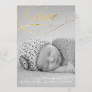 Love Swirl Baby geboorteaankondiging fotokaart Aankondiging