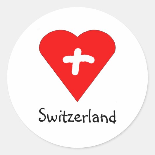 Love Switzerland - autocollant de coeur suisse (Devant)