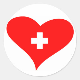 Love Switzerland - autocollant de coeur suisse