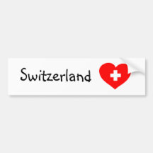 Love Switzerland - Zwitserse hart bumper sticker