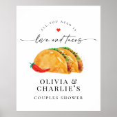 Love & Tacos Couples Fête des mariées Affiche de b (Devant)