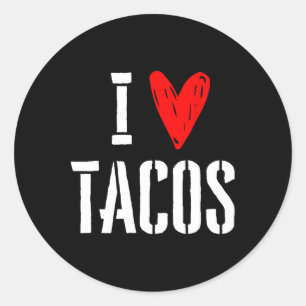 Love Tacos Dinsdag Cinco de Mayo Volwassen Kinder Ronde Sticker