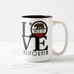LOVE Tahoe City, Californië 15oz Tweekleurige Koffiemok