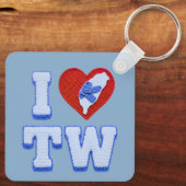 Love Taiwan slippers Sleutelhanger (Achterkant)