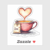 Love Tea Valentijnsdag Sticker (Vel)