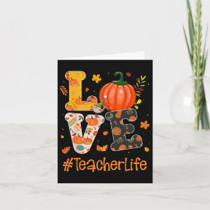Love Teacher Life Happy Herfst Y'all Autumn Teache Kaart