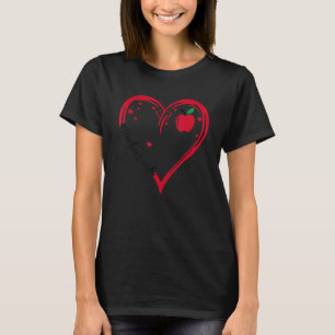 Love Teacher S Aide Life Apple Heart Teacher Apper T-shirt