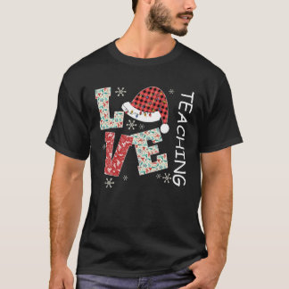 Love Teaching Santa Hat Kerstmis Pajama Family Co T-shirt