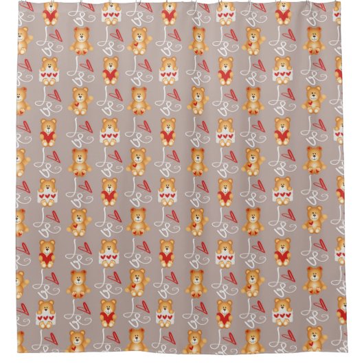 Love Teddy Bear Douchegordijn (Voorkant)