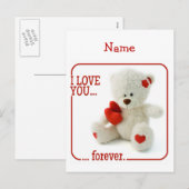 Love Teddy Valentijn custom briefkaart (Voorkant / Achterkant)