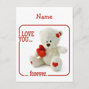 Love Teddy Valentine carte postale personnalisée