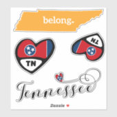 Love Tennessee, 3 Design, Die Cut Stickers (Vel)