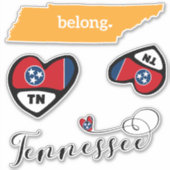 Love Tennessee, 3 Designs, Die Cut Stickers (Devant)