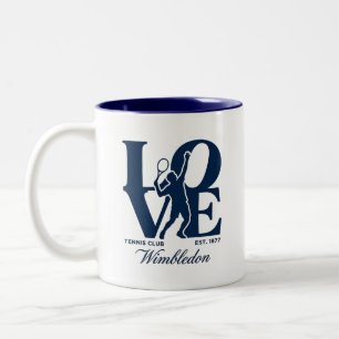 Love Tennis Club Wimbledon Opgericht 1877 Tweekleurige Koffiemok
