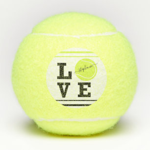 Love Tennis First Name Yellow Ball Tennisballen