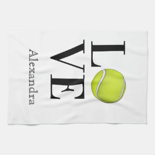 Love Tennis Player Yellow Ball Sporthanddoek Theedoek