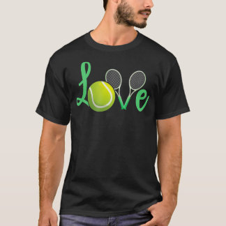 Love Tennis Racket Ball Court Match Trainer Team S T-shirt