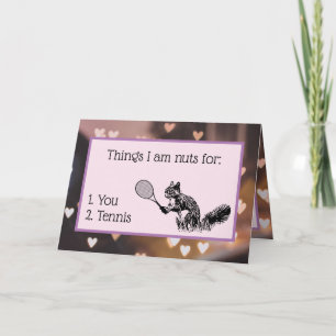 Love Tennis Squirrel Feestdagen Kaart