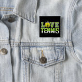 Love Tennis Vierkante Button 5,1 Cm (In situ)