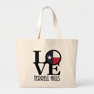 LOVE Terrell Hills Texas Grote Tote Bag