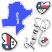 Love Texas, Feuille de Stickers Coupe Die (Devant)