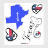 Love Texas, Feuille de Stickers Coupe Die (Feuille)