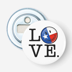 Love Texas Smiling Flag Button Flesopener