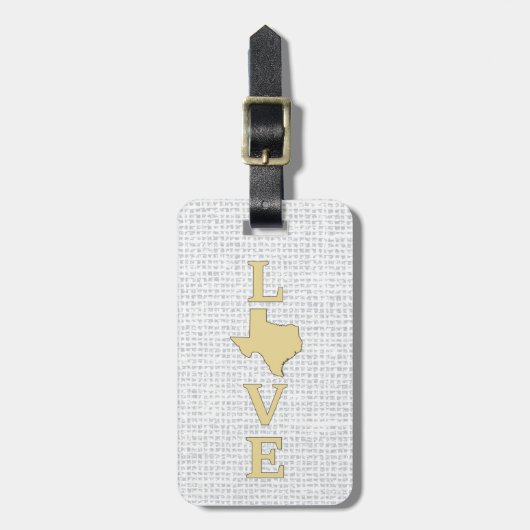 LOVE Texas State Map Bagagelabel (Voorkant verticaal)