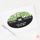 Love Text Candle Jar Favoriser les étiquettes dans (Enveloppe)