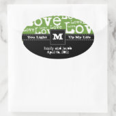 Love Text Candle Jar Favoriser les étiquettes dans (Sac)