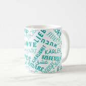 Love Text Coffee Mug Choisir la couleur (Devant droit)