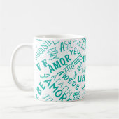 Love Text Coffee Mug Choisir la couleur (Gauche)