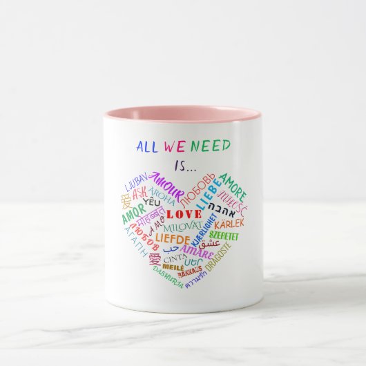 Love Text Coffee Mugs (Centre)