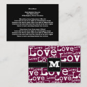 Love Text Directions Insérer des cartes dans la pr (Devant / Derrière)