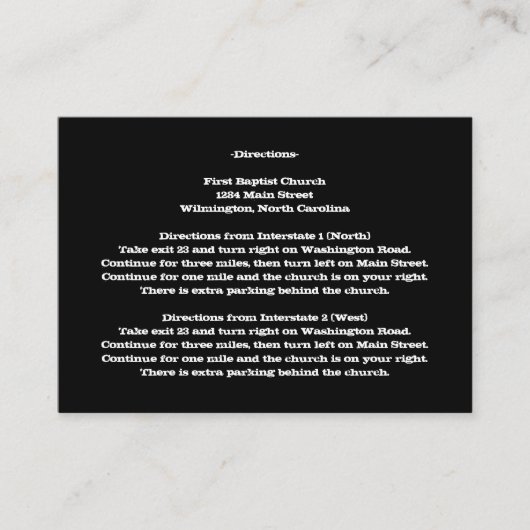 Love Text Directions Insérer des cartes dans la pr (Devant)