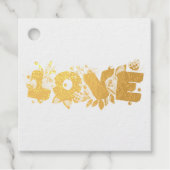 Love Text in Bold Block Letters Waterverf Bedankjes Labels (Voorkant)